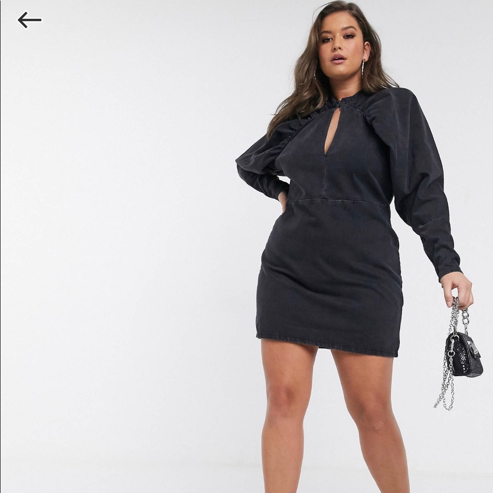 ASOS Curve Denim Black Mini Dress